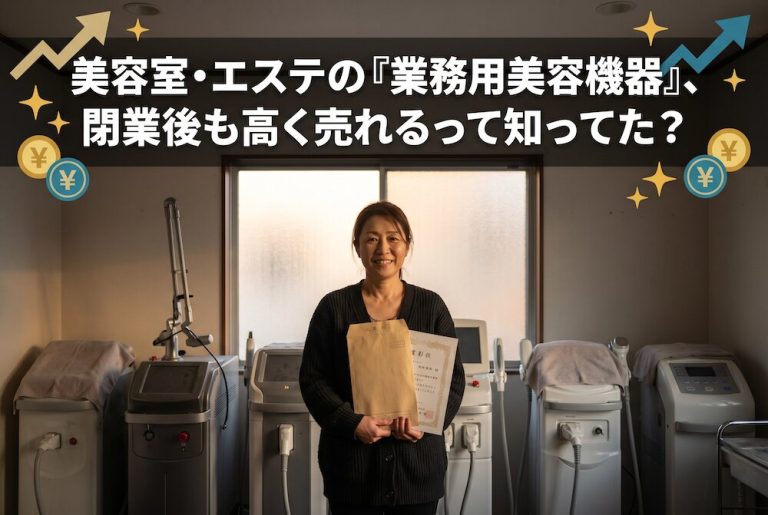 美容室やエステの「業務用美容機器」、閉業後も高く売れるって知ってた？